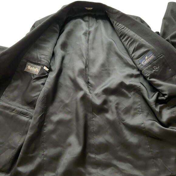 100% Cashmere Sport Coat Blazer Jacket Black Satel's San Antonio Made in USA - Picture 4 of 12